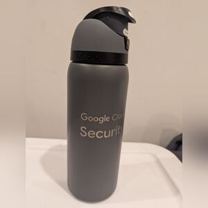 Gray Owala Water Bottle with Google Cloud Security Logo 32oz Brand New